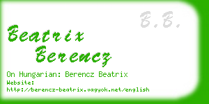 beatrix berencz business card